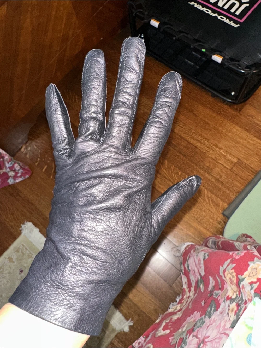 Vintage Black Italian Leather Wrist Gloves
